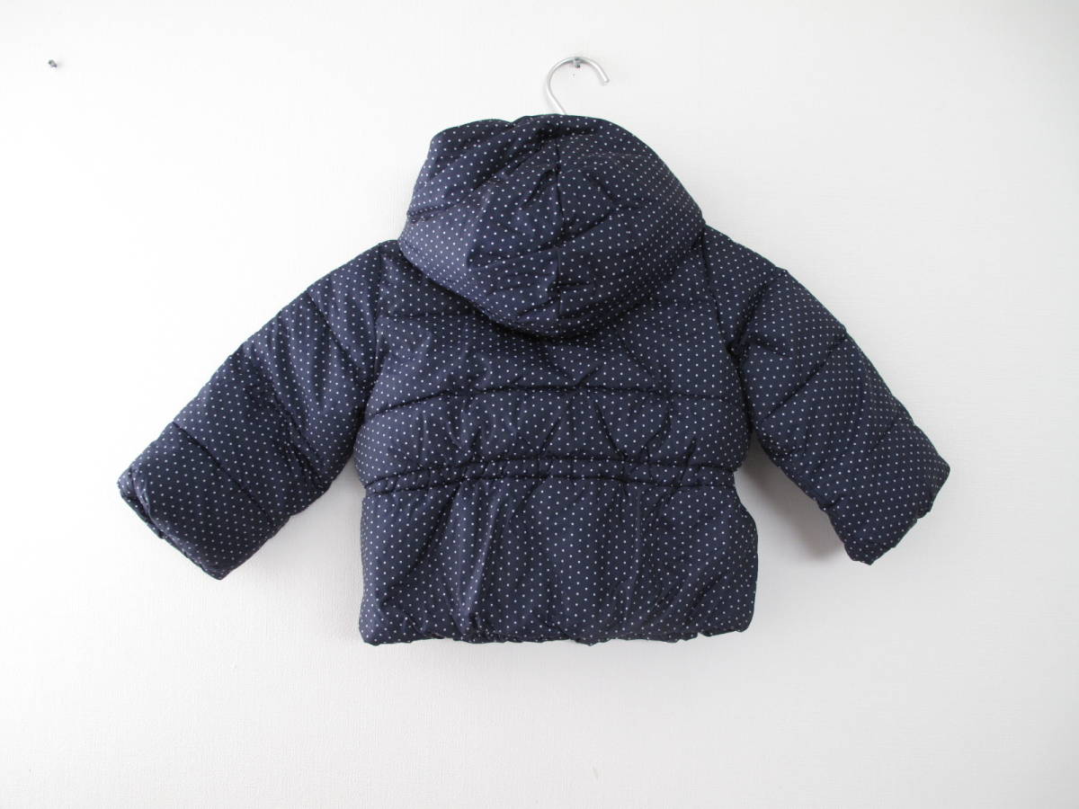 **baby GAP Gap girl with cotton coat outer navy blue white polka dot 90