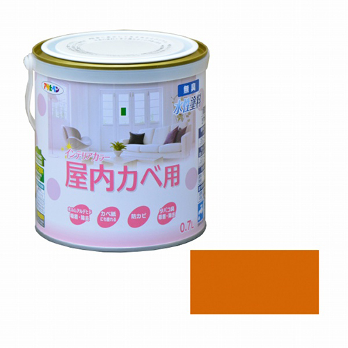 NEWインテリアカラー屋内壁 アサヒペン 塗料・オイル 水性塗料3 0.7L パンプキン_画像1