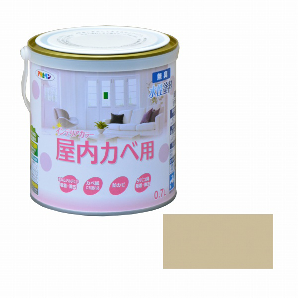 NEWインテリアカラー屋内壁 アサヒペン 塗料・オイル 水性塗料3 0.7L エルクベージュ_画像1