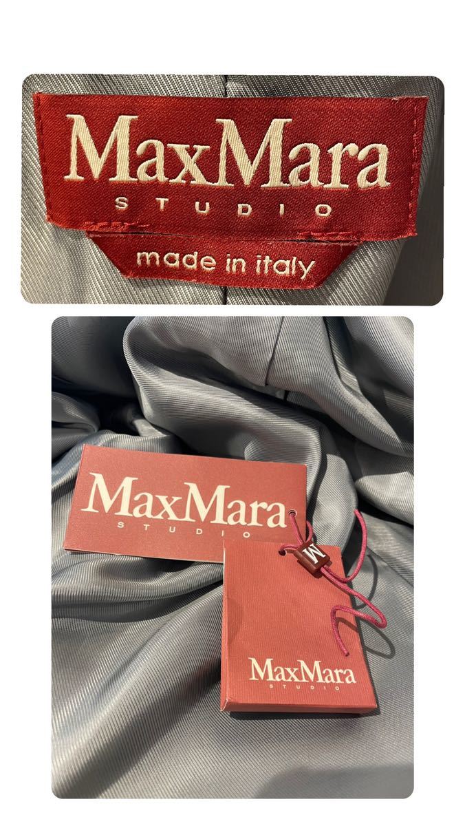 未使用 展示品 MaxMara STUDIO マックスマーラー スタジオ コート ファー リアルファー FOX フォックス グレー シンプル サイズ40_画像10