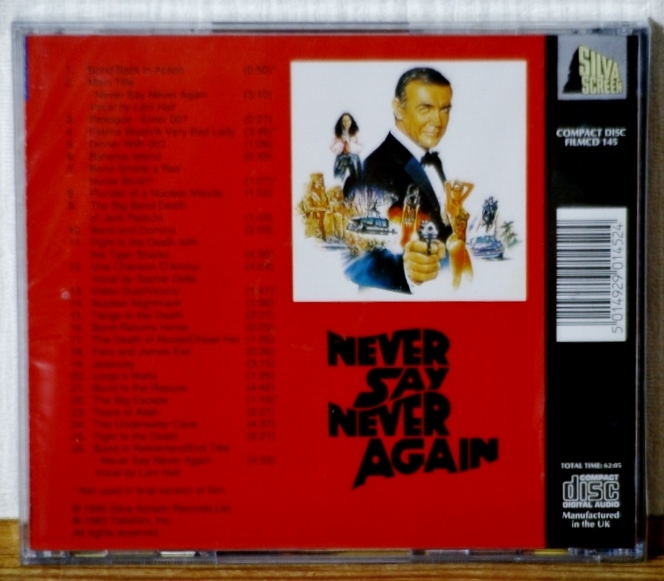  unopened enhancing record CD!007/ne bar *sei*ne bar *a gain * Michel * legrand *NEVER SAY NEVER AGAIN*je-mz* bond *lani* hole 