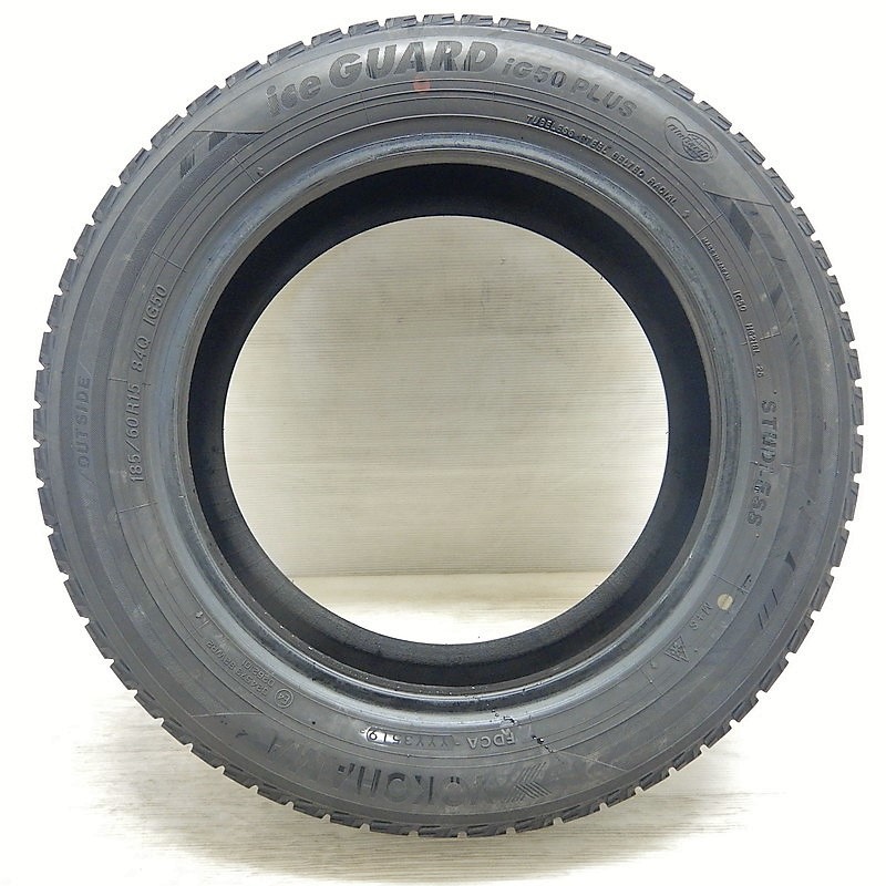 中古 185/60R15 YOKOHAMA iceGUARD 5PLUS IG50 スタッドレスタイヤ 2本セット グレイス シャトル フィット スイフト 中古タイヤ 15インチ_画像2