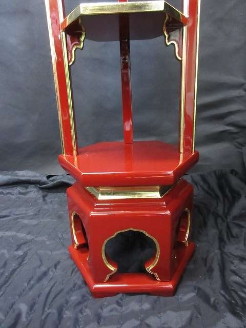 【特別販売品】朱塗り 段盛り 1対 (総高105cm下棚幅19.5cm)長期在庫品の為特価セール 木製高級仏具通販 管理番号「4508」_画像7