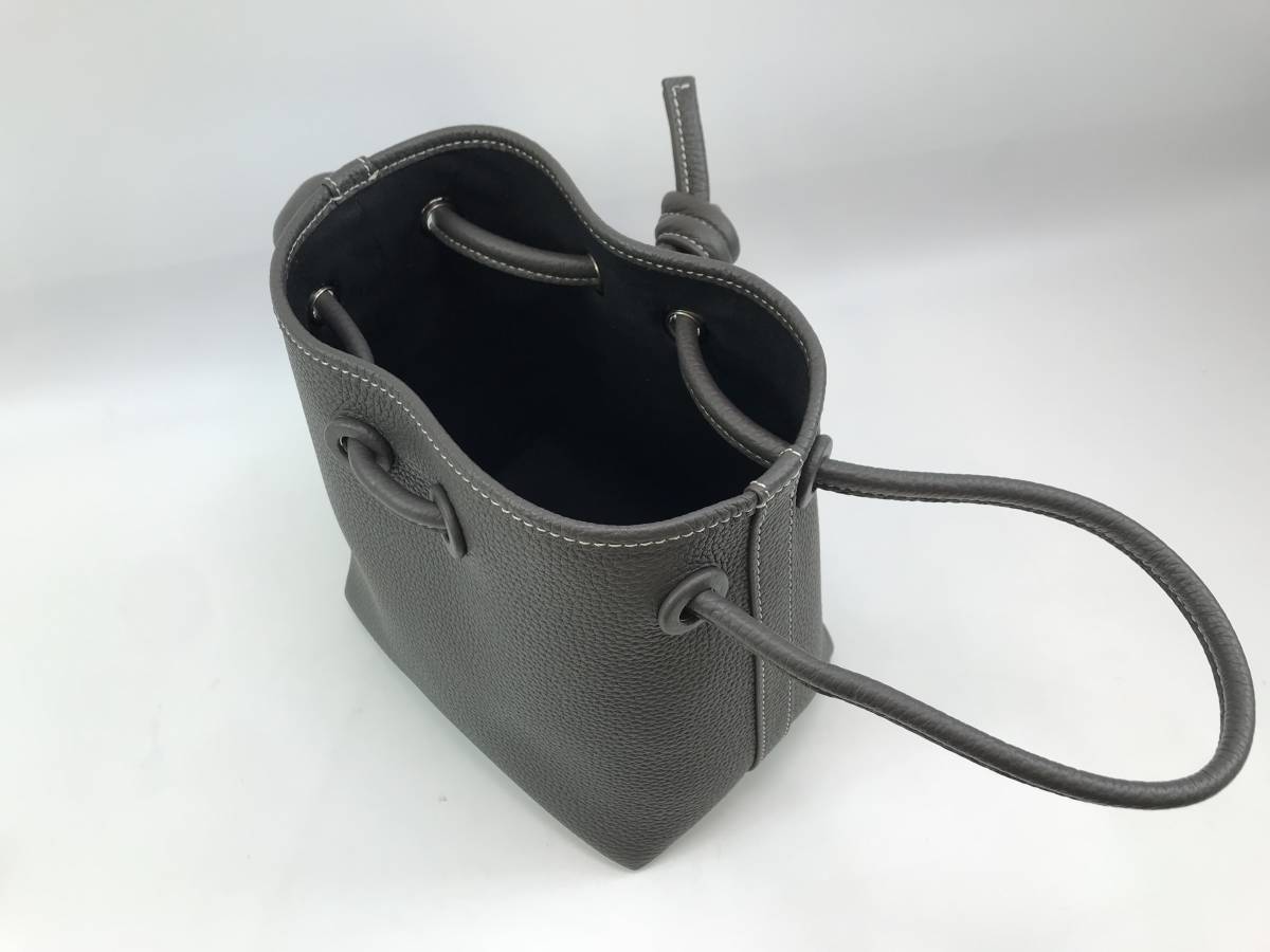 VASIC(ヴァジック) BOND MINI アッシュ ボンドミニ レザー バッグ グレー系 モナコブルー 美品 ♯171501-24