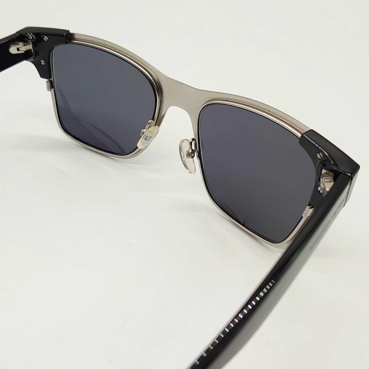 Alexander McQueen Alexander * McQueen AM0011S 003 oval sunglasses silver black brand Logo case tp-22x1037