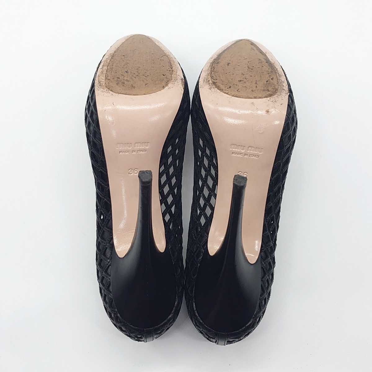 miu miu ミュウミュウ CALZATURE DONNA 5IP001 レディース パンプス ミュール ハイヒール シューズ ピンク ブラック ブランド tp-22x974_画像8