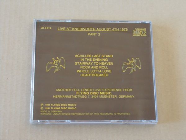 E5019　即決　CD　レッド・ツェッペリン LED ZEPPELIN『KNEBWORTH　PART3　LIVE 1979』　輸入盤_画像3