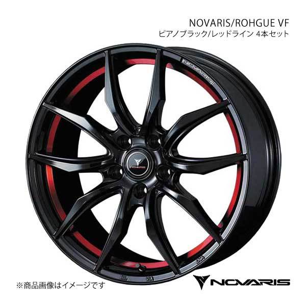 NOVARIS/ROHGUE VF ピクシススペース L570系 アルミホイール 4本セット【14×4.5J 4-100 INSET45 ピアノブラック/レッドライン】 40089×4