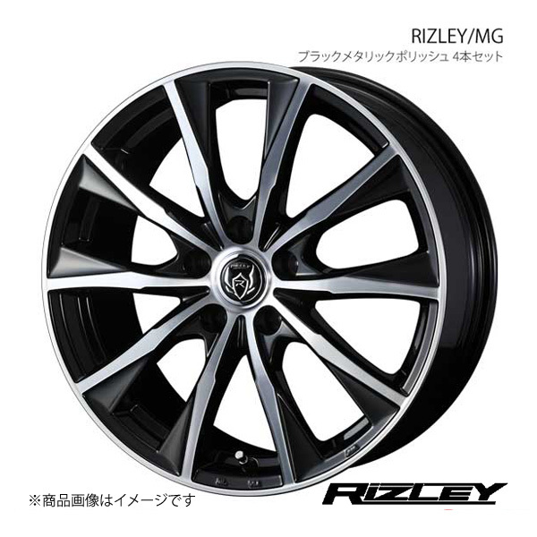 RIZLEY/MG e-NV200ワゴン ME0 アルミホイール 4本セット【15×6.0J 5-114.3 INSET43 ブラックメタリックポリッシュ】39909×4
