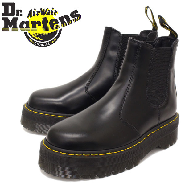 Dr.Martens ( Dr. Martens ) 24687001 2976 QUAD со вставкой из резинки Chelsea ботинки BLACK UK10- примерно 29.0cm