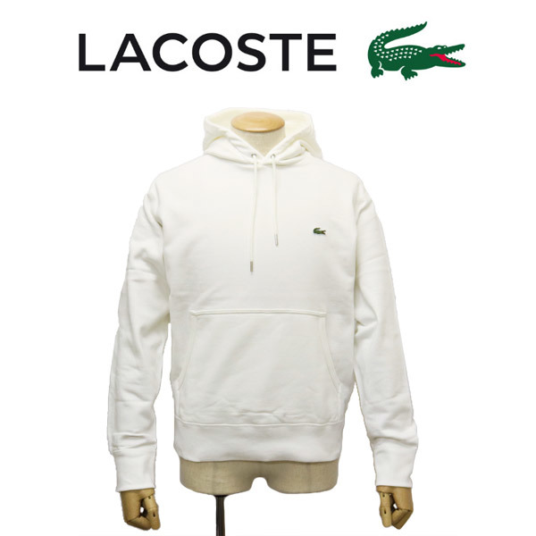 LACOSTE (ラコステ) SH102EL プレミアムスウェットプレーンパーカ 001 ホワイト LC291 6-XL