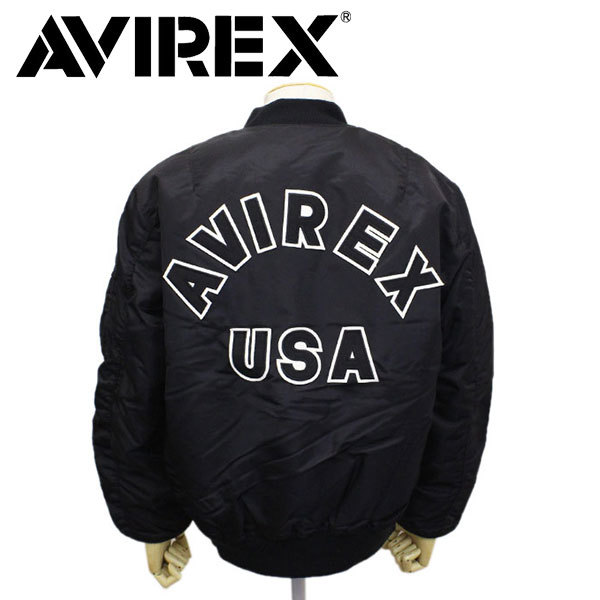 AVIREX (アヴィレックス) 6102171 MA-1 COMMERCIAL LOGO エムエーワン コマーシャル ロゴ フライトジャケット 783-0952008 09BLACK XXL