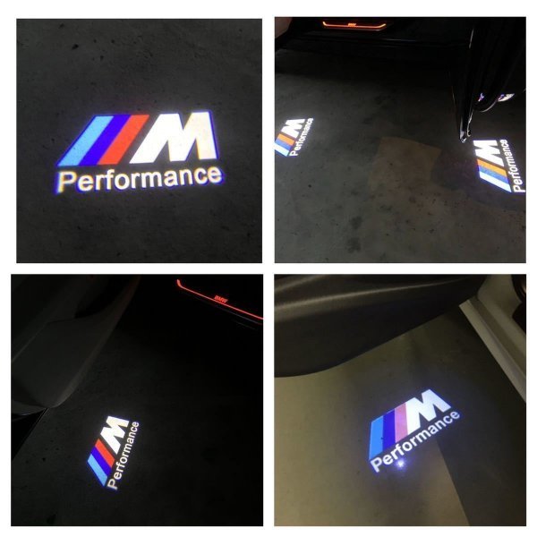 即納 BMW M Performans HD ロゴ LEDプロジェクター ドア カーテシランプ 純正交換 E84/F48/F49/F39/F39/E83/F25/G01/F26/G02/F98/E70/F15_画像2