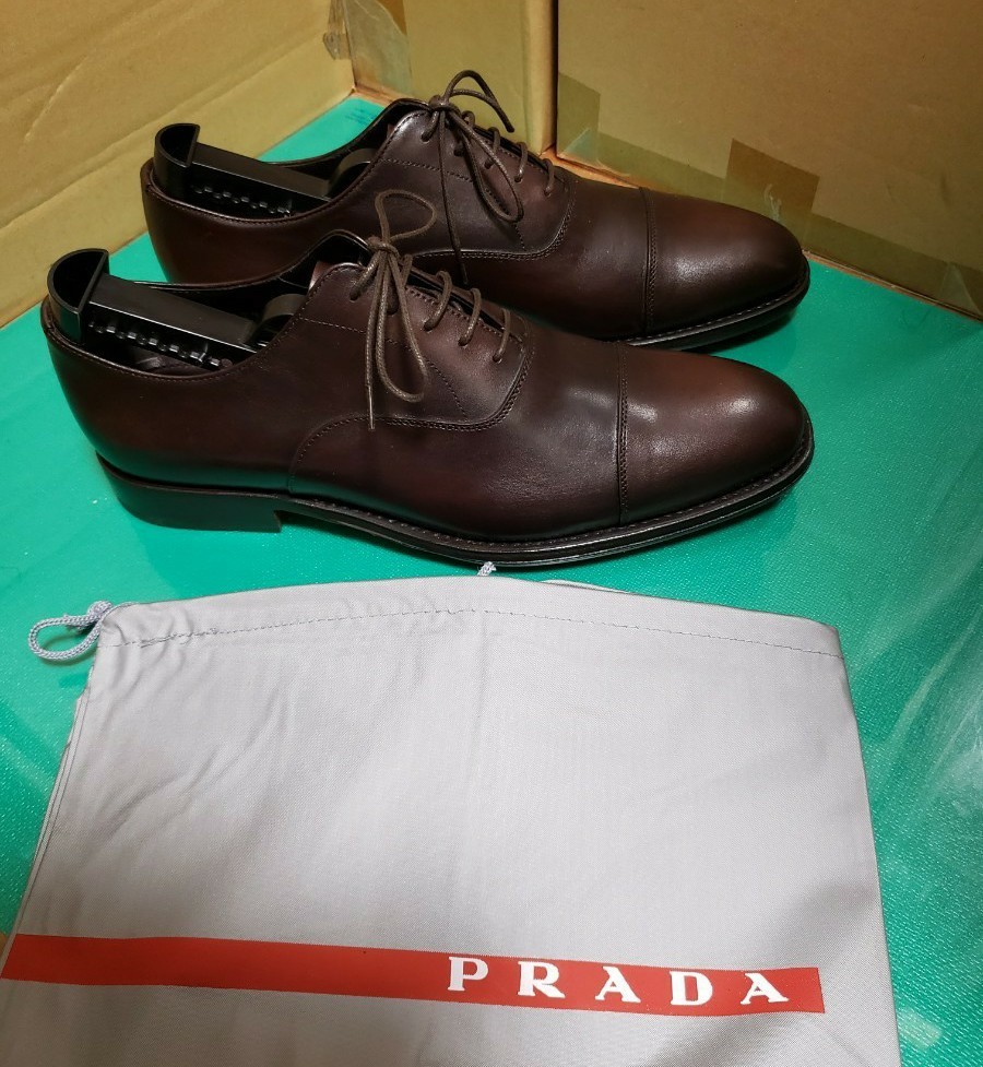 レビュー高評価のおせち贈り物 プラダ PRADA 美品 革靴 レザー