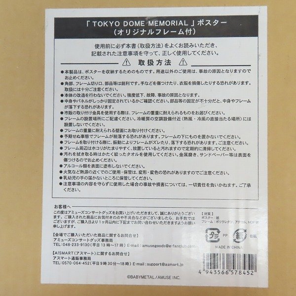 BABYMETAL/ baby metal TOKYO DOME MEMORIAL постер оригинал рама есть включение в покупку ×/160