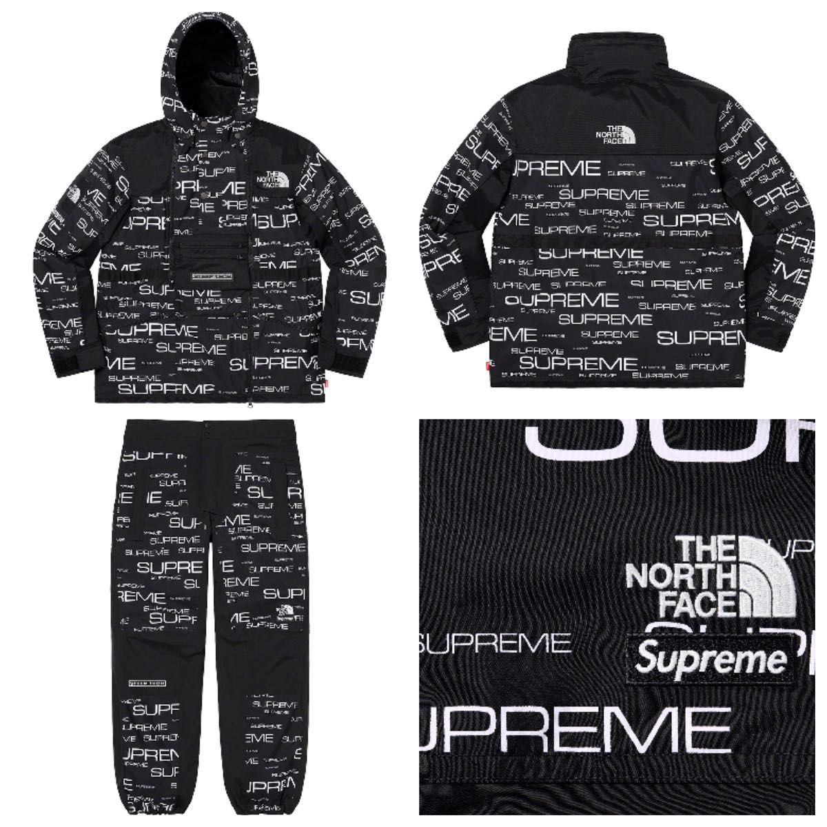 シュプリームノースフェイスセットアップ上 L下SsupremesteeptechボックスロゴThenorthface未使用スノボ