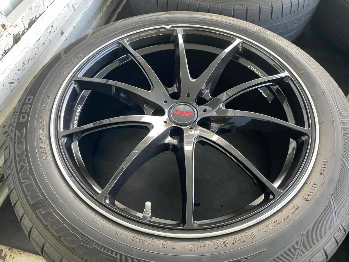 ☆ レクサスRX TPMS付き ☆ RAYS VR G25 鍛造 軽量 ☆ 20 × 8.5J +36 114.3-5H ☆ 235/55R20 ダンロップ SPORT MAXX050 中古4本 ☆_画像5