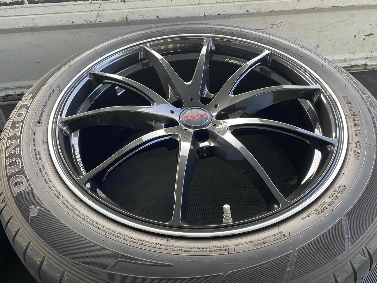 ☆ レクサスRX TPMS付き ☆ RAYS VR G25 鍛造 軽量 ☆ 20 × 8.5J +36 114.3-5H ☆ 235/55R20 ダンロップ SPORT MAXX050 中古4本 ☆_画像3