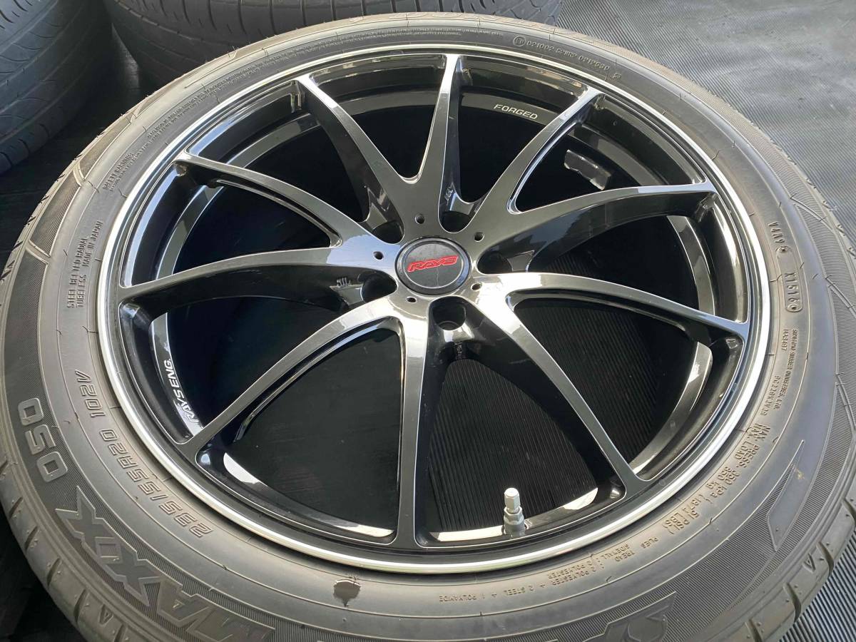 ☆ レクサスRX TPMS付き ☆ RAYS VR G25 鍛造 軽量 ☆ 20 × 8.5J +36 114.3-5H ☆ 235/55R20 ダンロップ SPORT MAXX050 中古4本 ☆_画像2
