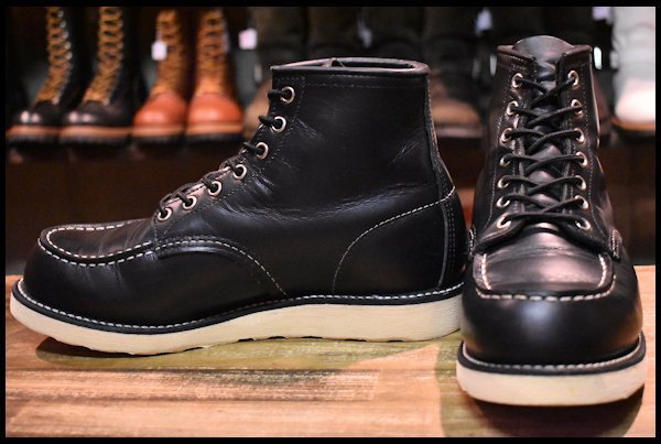 堅実な究極の 【7.5E HOPESMORE redwing ブーツ モックトゥ ブラック