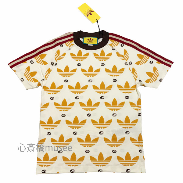 ≪ 新品 ≫ adidas x Gucci メンズ トレフォイル プリント Tシャツ XS