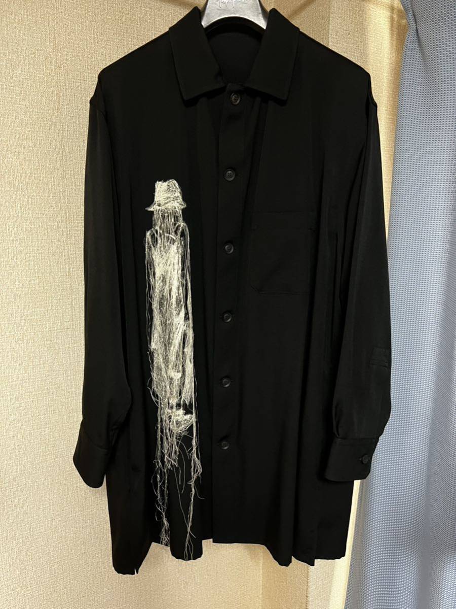 Yohji Yamamoto Pour Homme ヨウジヤマモト プールオム デッサン画刺繍　ウールギャバジン　 トッパーシャツジャケット