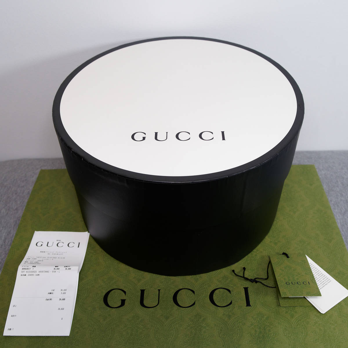 gucci ウールハット チェック柄 L 58cm イヤーマフ ポンポン(その他