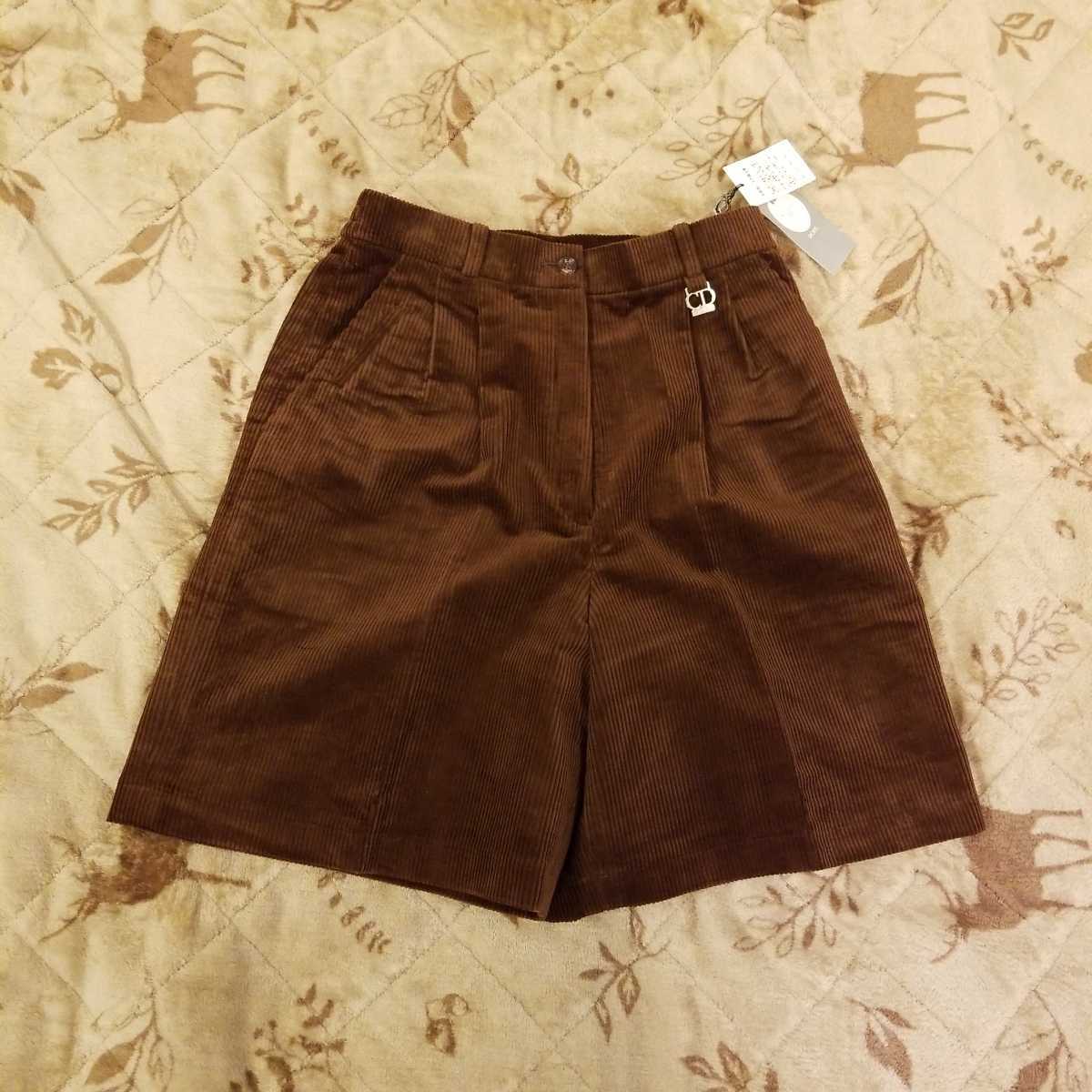 Christian Dior SPORTS lady's / corduroy culotte autumn winter / Brown /L/ regular price Y27500(25000+ tax )/ frontal cover Italy made / waist side rubber braided 