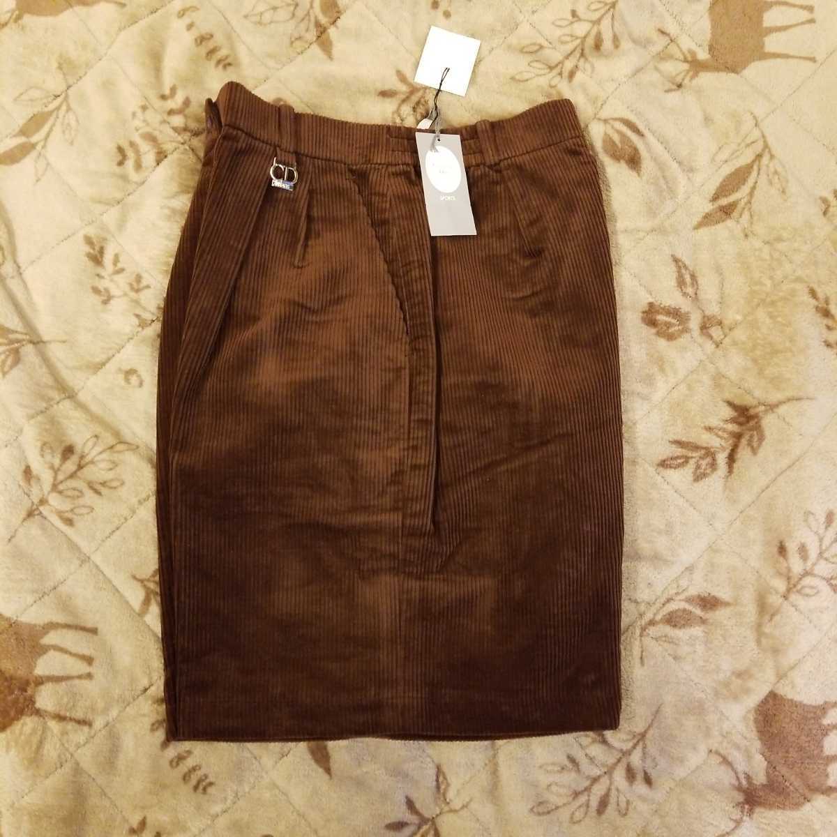 Christian Dior SPORTS lady's / corduroy culotte autumn winter / Brown /L/ regular price Y27500(25000+ tax )/ frontal cover Italy made / waist side rubber braided 