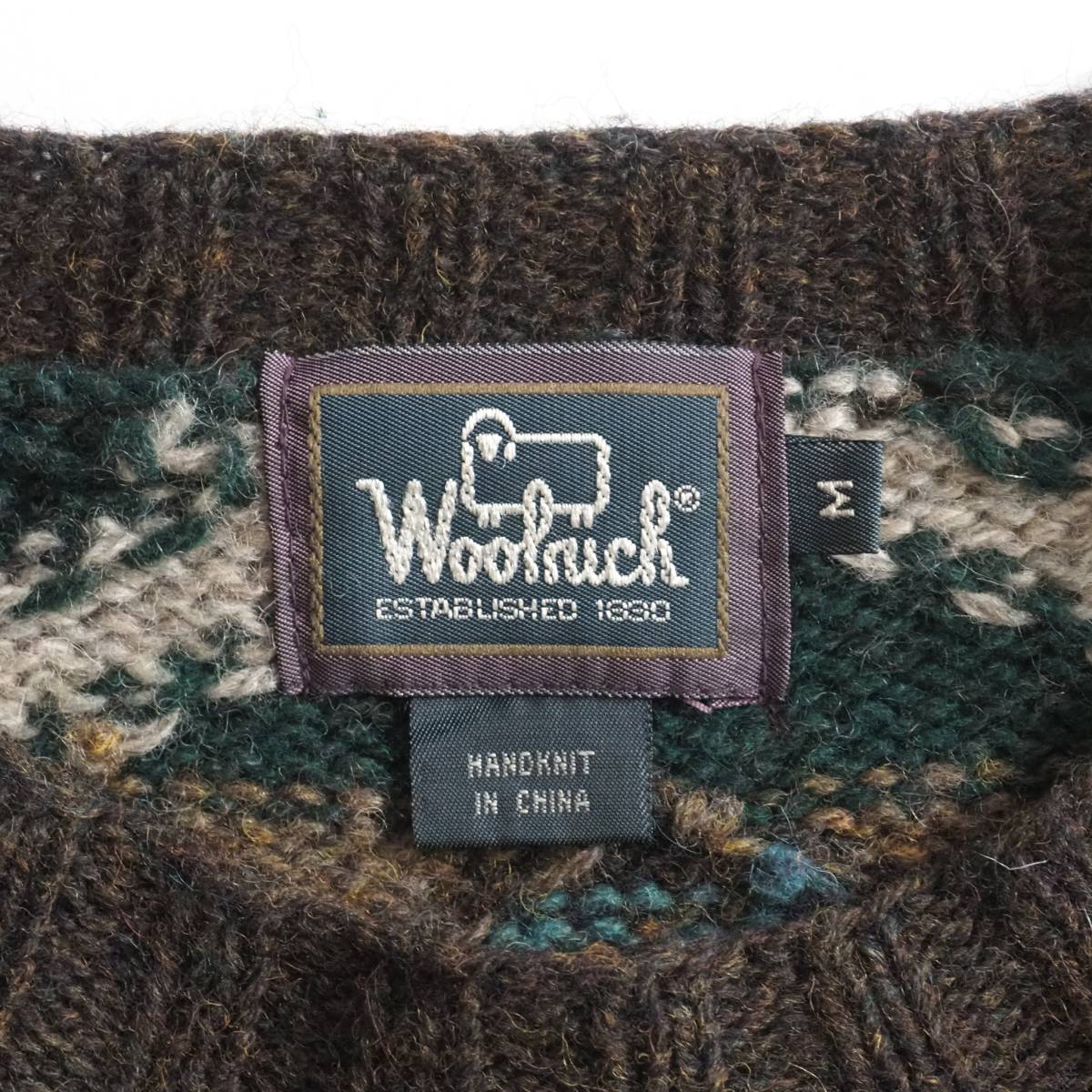 ウールリッチ Woolrich ウール１００％ 手編みニット セーター 総柄 美