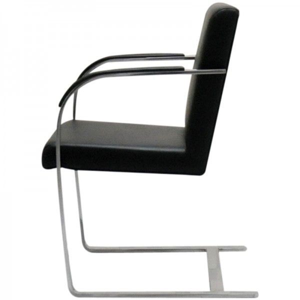 ブルーノチェア ミース・ファン・デル・ローエ　本革仕様 色ブラック　Brno Chair　ダイニングチェア カウンターチェア_画像3