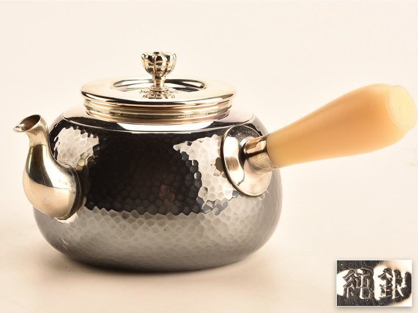 流】煎茶道具 純銀製横手急須 重量165g 箱付 XTG144 minnade-ganbaro.jp