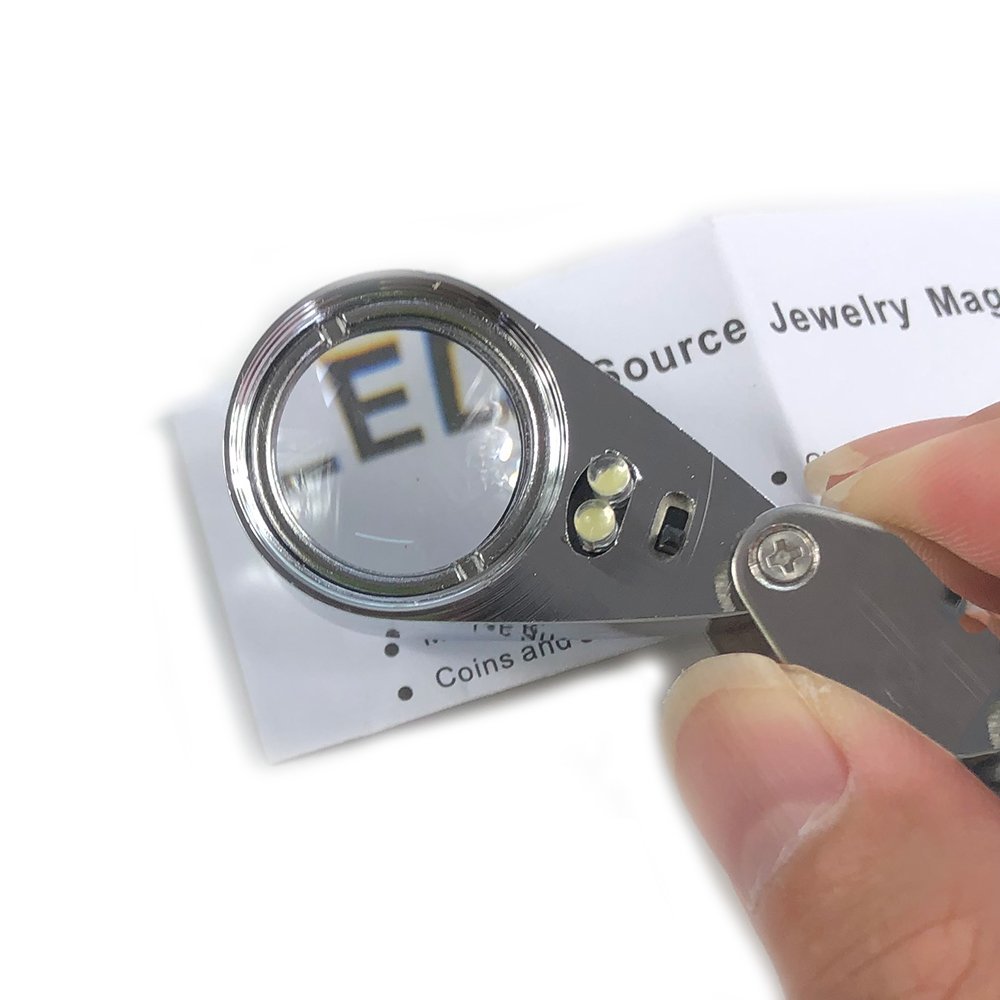 LED attaching hand magnifying glass magnification 30 times jewelry magnifier chain holder attaching clock base gem judgment note judgment magnifying glass 