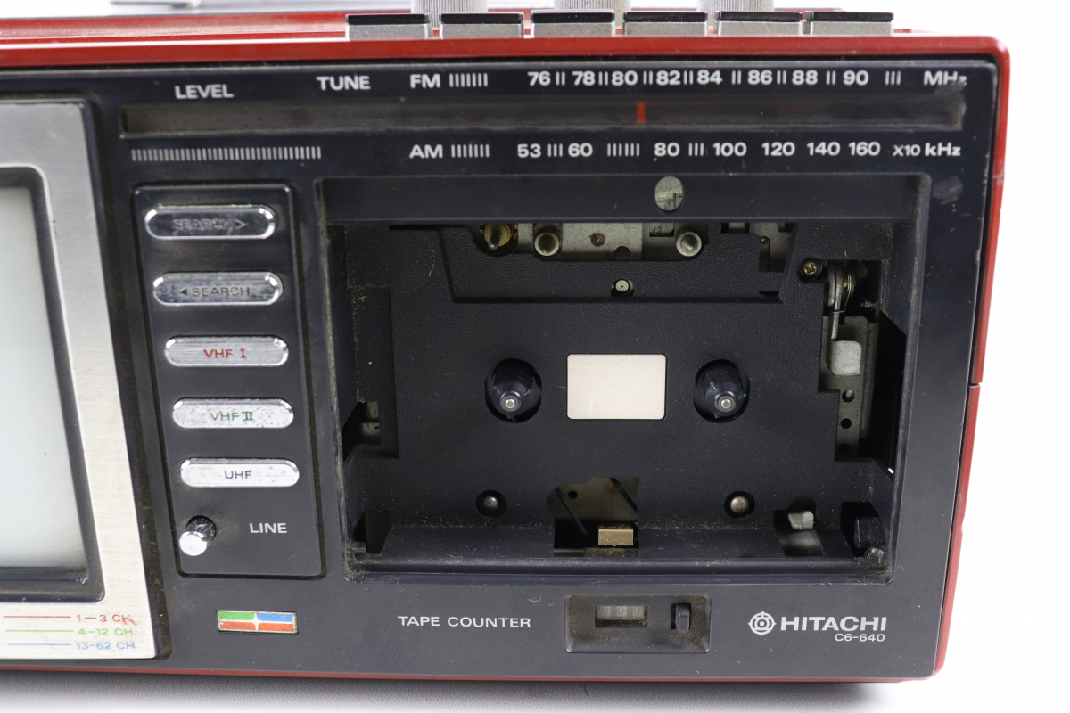 日立 カラーテレビ C6-640 HITACHI カセットレコーダー TRIMODE poRTABLE COMBINATION FM/AM ラジオ テレビジョン レトロ 004JHJF28