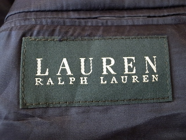 RALPH LAUREN ラルフローレン 紺系ピンチェック ポリレーヨン ２釦 テーラード ジャケット ブレザー サイズ 42L XL相当_画像7