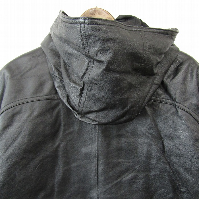  натуральная кожа 00s размер 1X OUTBROOK кожа дизайн жакет пальто с хлопком подкладка иметь чёрный женский б/у одежда Vintage 2N0111