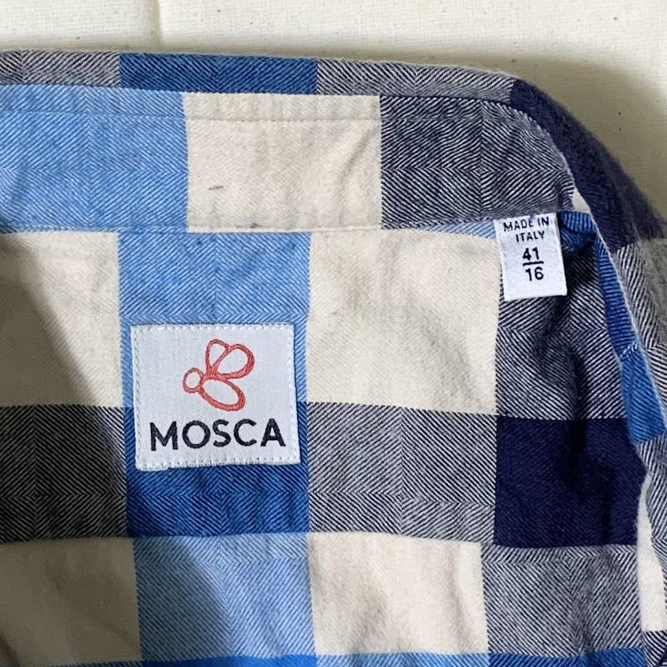 MOSCAコットンフランネルチェックシャツ(イタリア製)｜PayPayフリマ