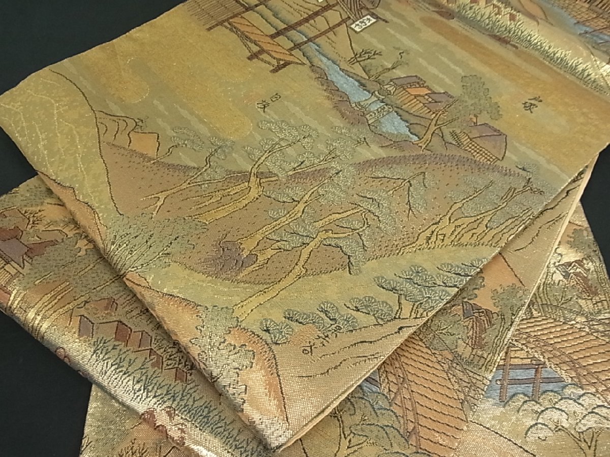花美人着物 六通柄袋帯 東海道五十三次 金糸 逸品 az1866(仕立て上がり ...