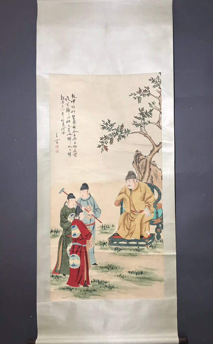 仁】『近現代・王云・花鳥画・肉筆紙本・掛け軸・書画立軸』極細工 古