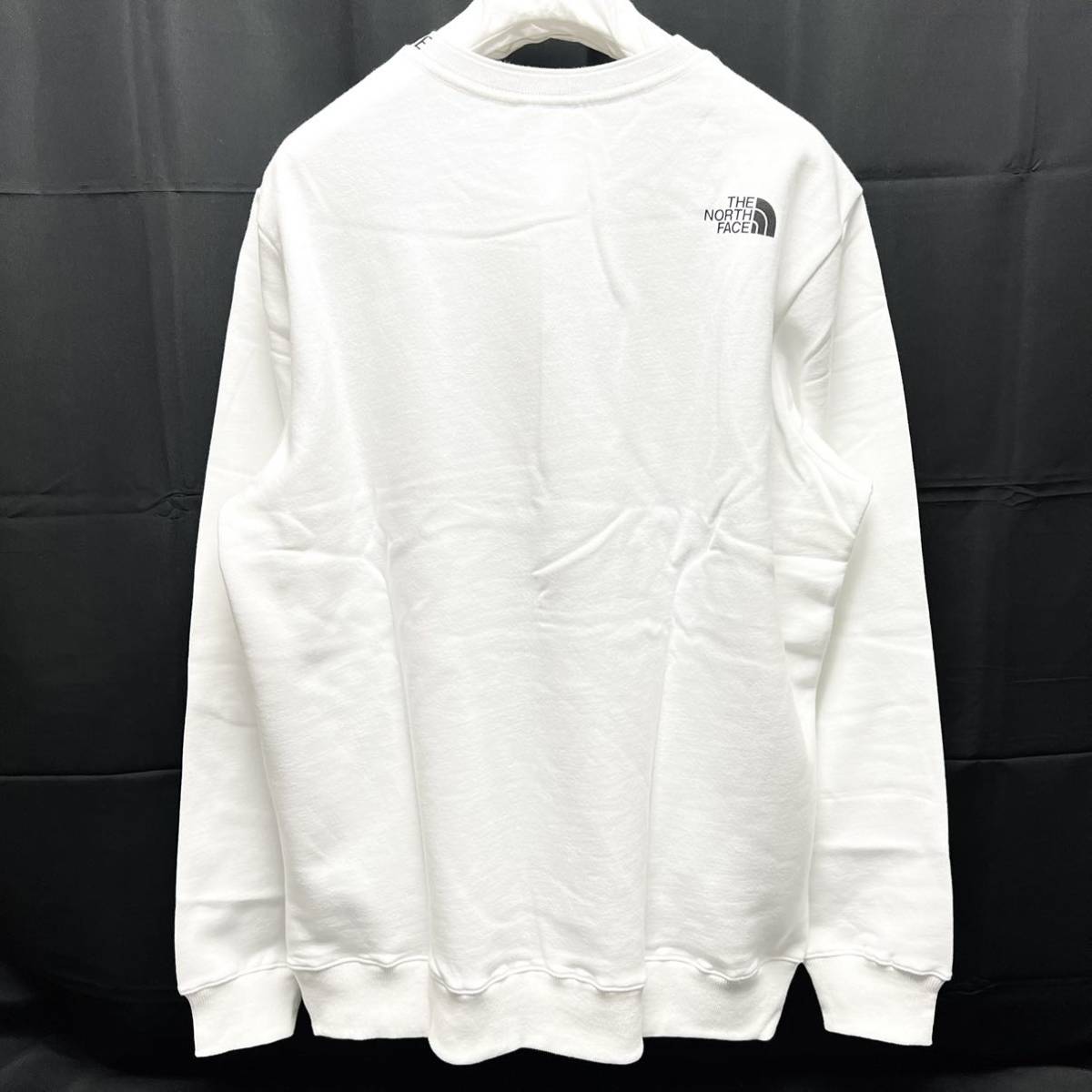 XL 新品 海外限定 ノースフェイス ネックロゴ スウェット トレーナー 白 襟 ロゴ 襟ロゴ ホワイト ネック 襟元 日本未発売 ロゴスウェット
