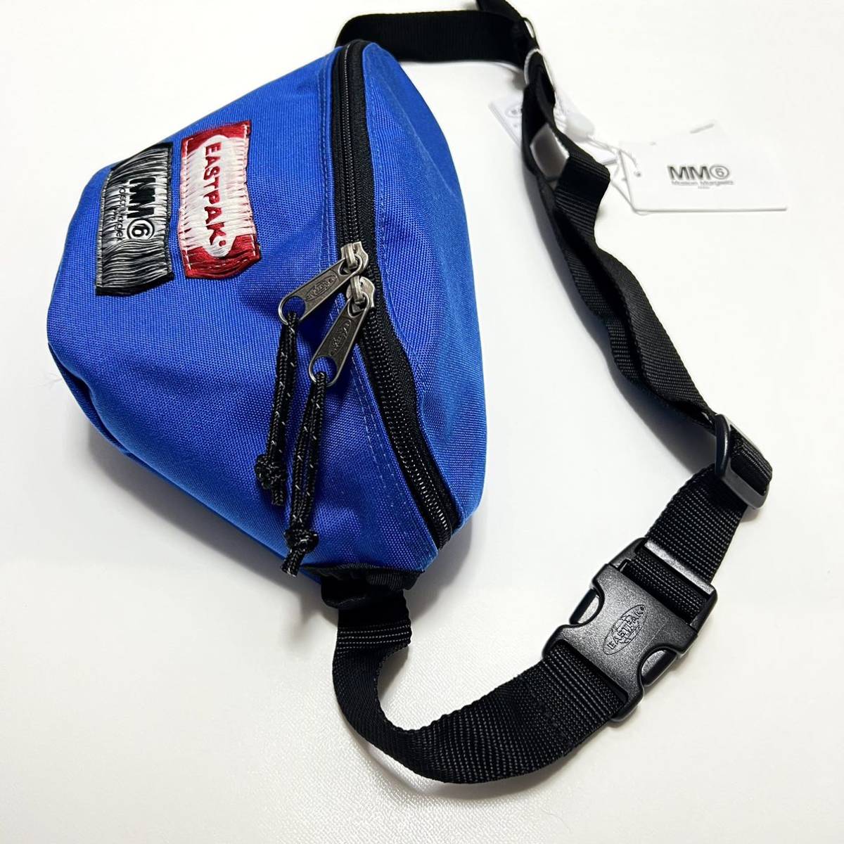 新品 MM6 MAISON MARGIELA x Eastpak メゾンマルジェラ コラボ リバーシブル バムバッグ ウエスト バッグ イーストパック  青 ブルー