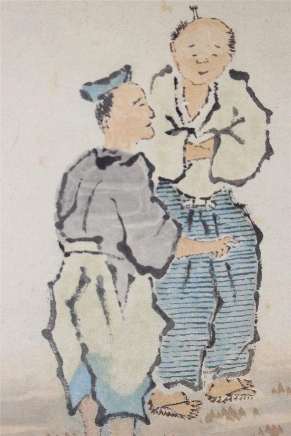 模写】大分画家 田能村竹田 人物自画賛 合箱 イ1918-