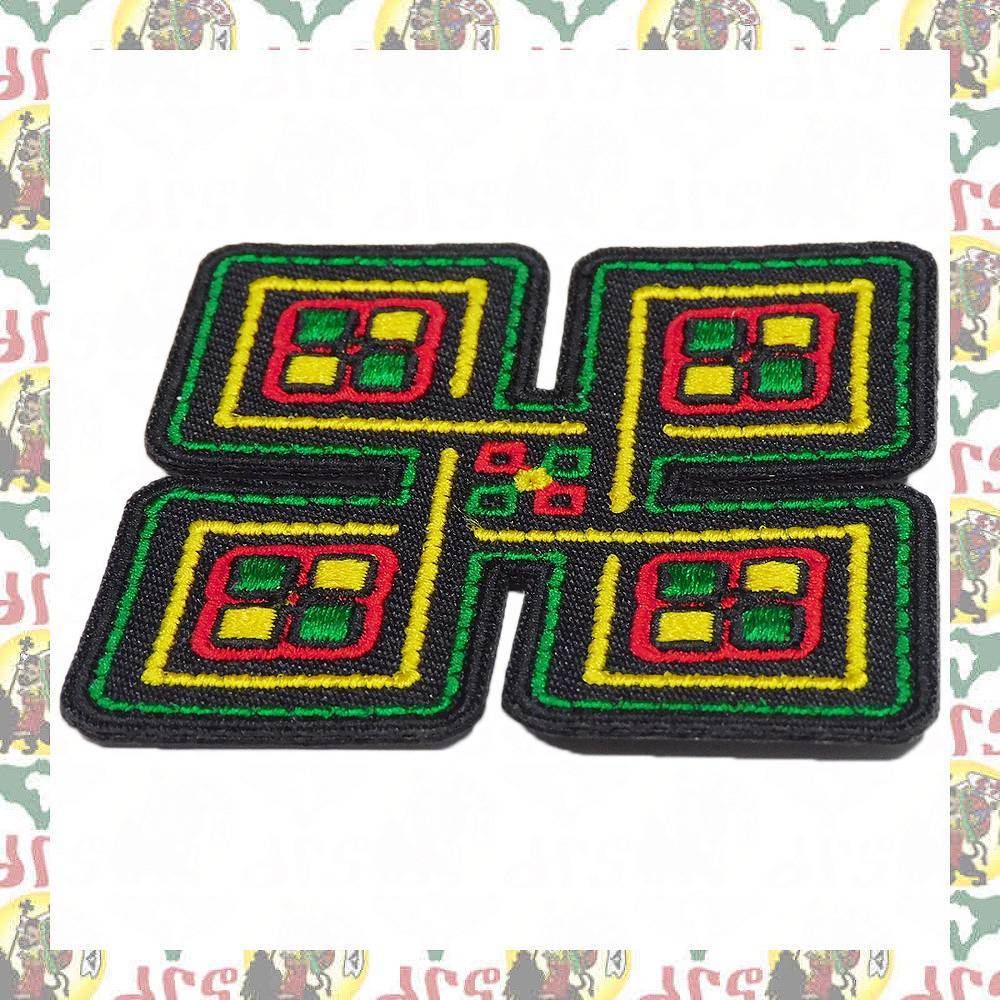 刺繍アイロンワッペン drspatch-a80 エチオピア ハイレセラシエ皇帝 ジャマイカ ラスタ ラスタカラー レゲエファッション ラスタファッショ