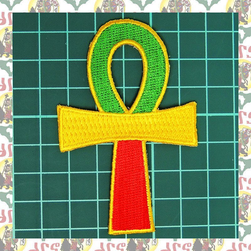 刺繍アイロンワッペン wapemb-23　エチオピア ハイレセラシエ皇帝 ジャマイカ ラスタ ラスタカラー レゲエファッション ラスタファッション_画像1