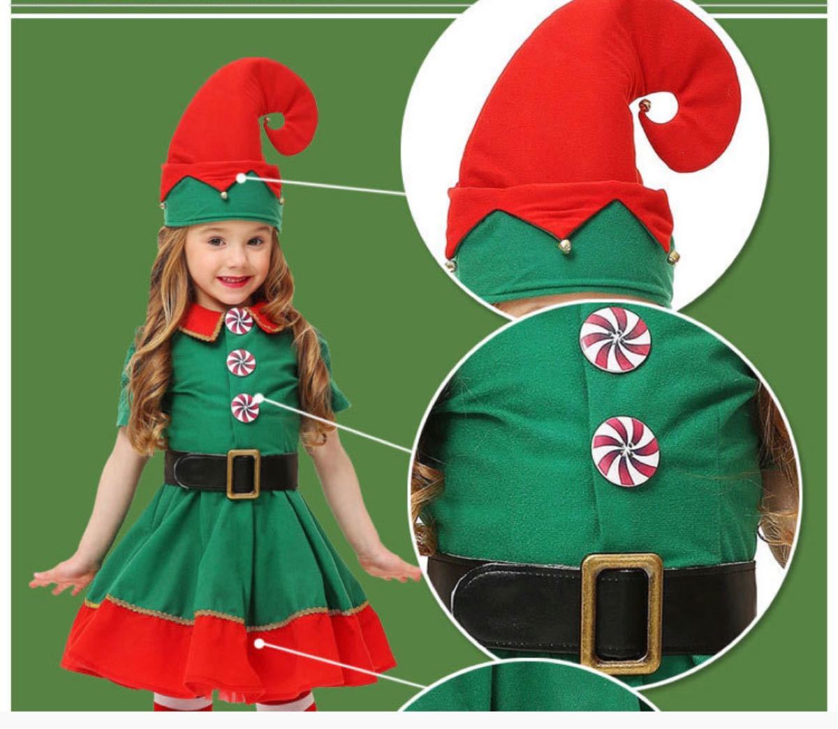 110 ハロウィン クリスマス 衣装 サンタクロース コスプレ 女の子 ワンピース 子供服 パーティー 