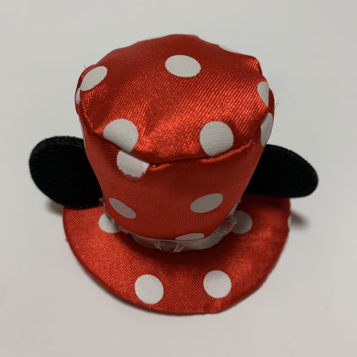 ディズニー ミニーちゃん ヘアピン 赤 帽子 ハット リボン付 Disney RED 髪飾り 水玉模様 Minnie ドット TDL コスプレ パルパルーザ hat _画像2