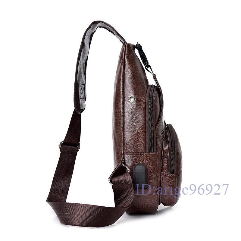 X954* new goods mobile charge messenger bag body bag men's one shoulder large body bag USB cable with pocket cable hole 