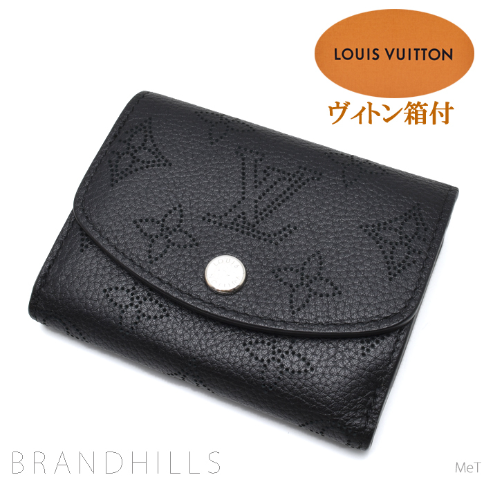 ルイヴィトン 財布 三つ折り レディース ポルトフォイユ イリス XS マヒナ ノワール コンパクト M67498 LOUIS VUITTON 極美品