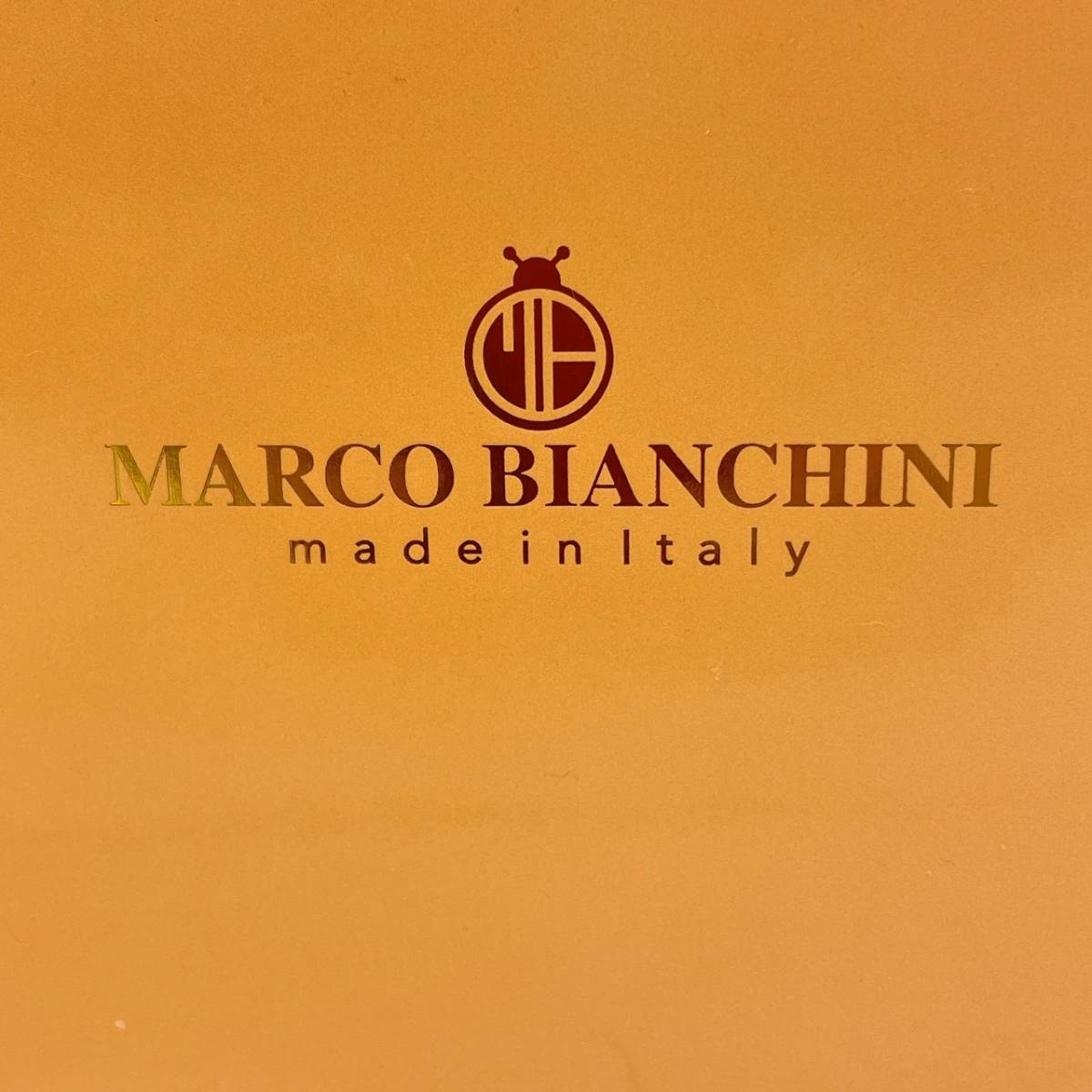 MARCO BIANCHINI REAL LEATHER ポーチ 赤 ゴールド 箱付き レザー イタリア製 【7562_画像9
