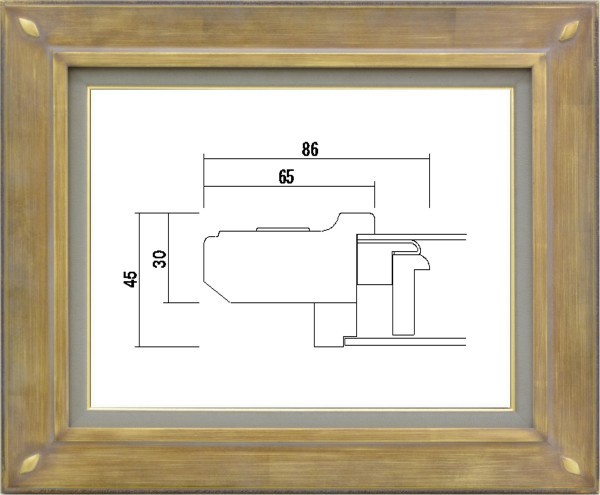 油絵/油彩額縁 木製フレーム 高級額縁 アクリル付 7103 サイズ P30号 ...